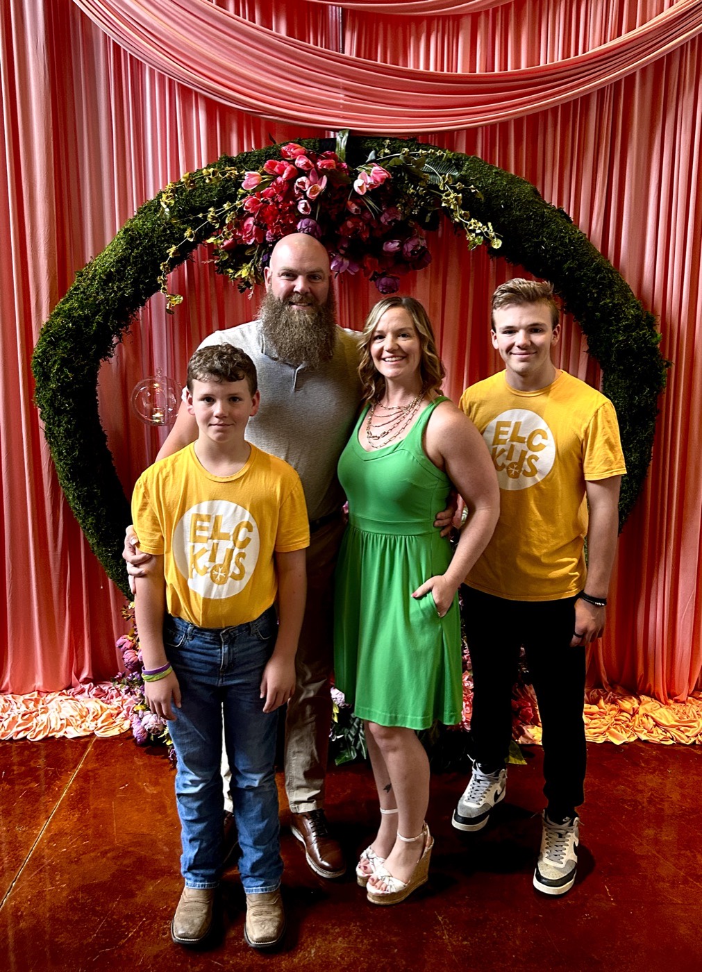 Eric Kelly with his wife Rebekah and their sons Gunner and Tucker